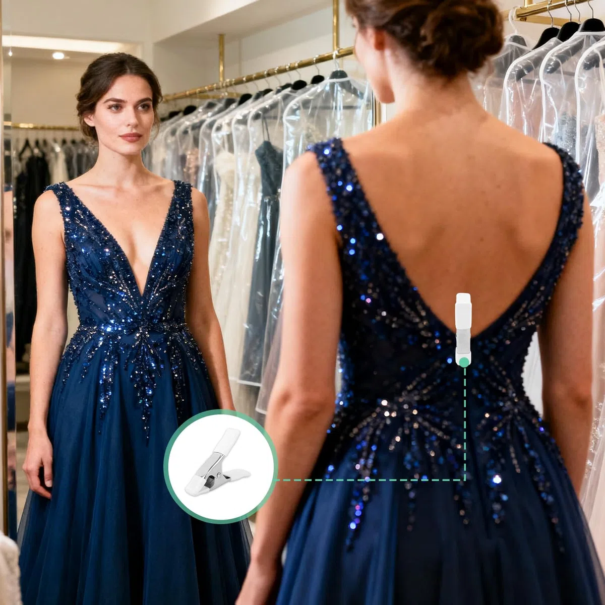 4uds Pinzas para Vestidos de 10,6cm, Ideales para Vestidos Novia Costureras Maniquíes Diseñadores de Moda y Fotógrafos
