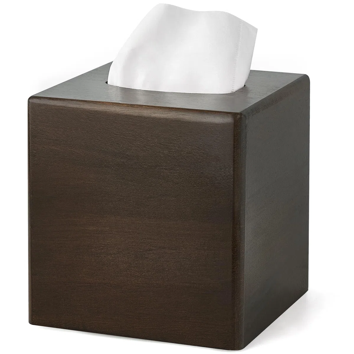 Mkono Cubierta cuadrada para caja de pañuelos, soporte cuadrado de madera para caja de pañuelos de madera, organizador de cubos faciales, decoración moderna de granja para baño, dormitorio, tocador,