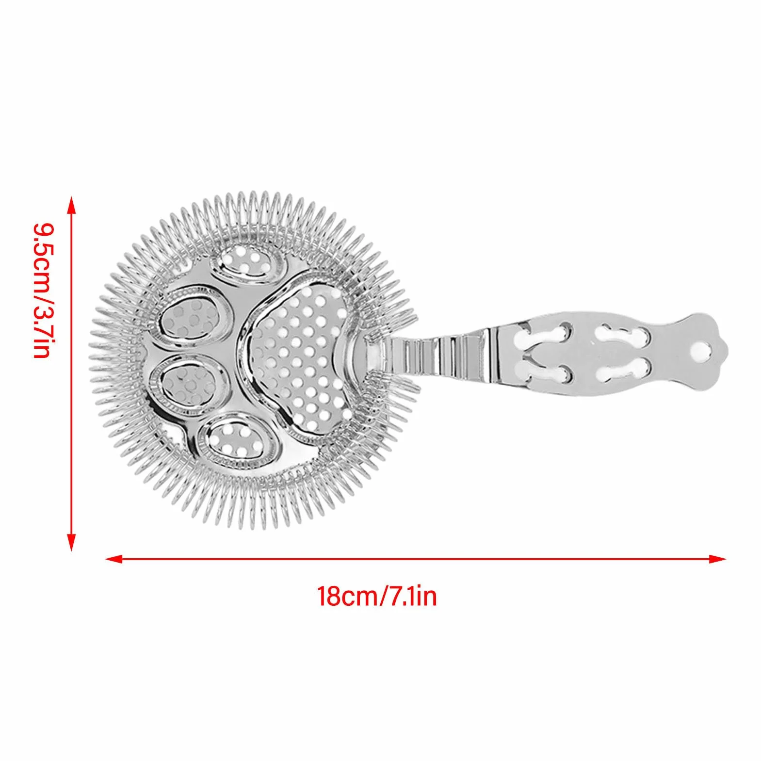 Colador de Cóctel Acero Inoxidable Malla Fina para Bebidas Barra Casera 3,7x7,1 cm uso en barra profesional, preparación de cócteles en casa, uso en fiestas, camping y eventos sociales