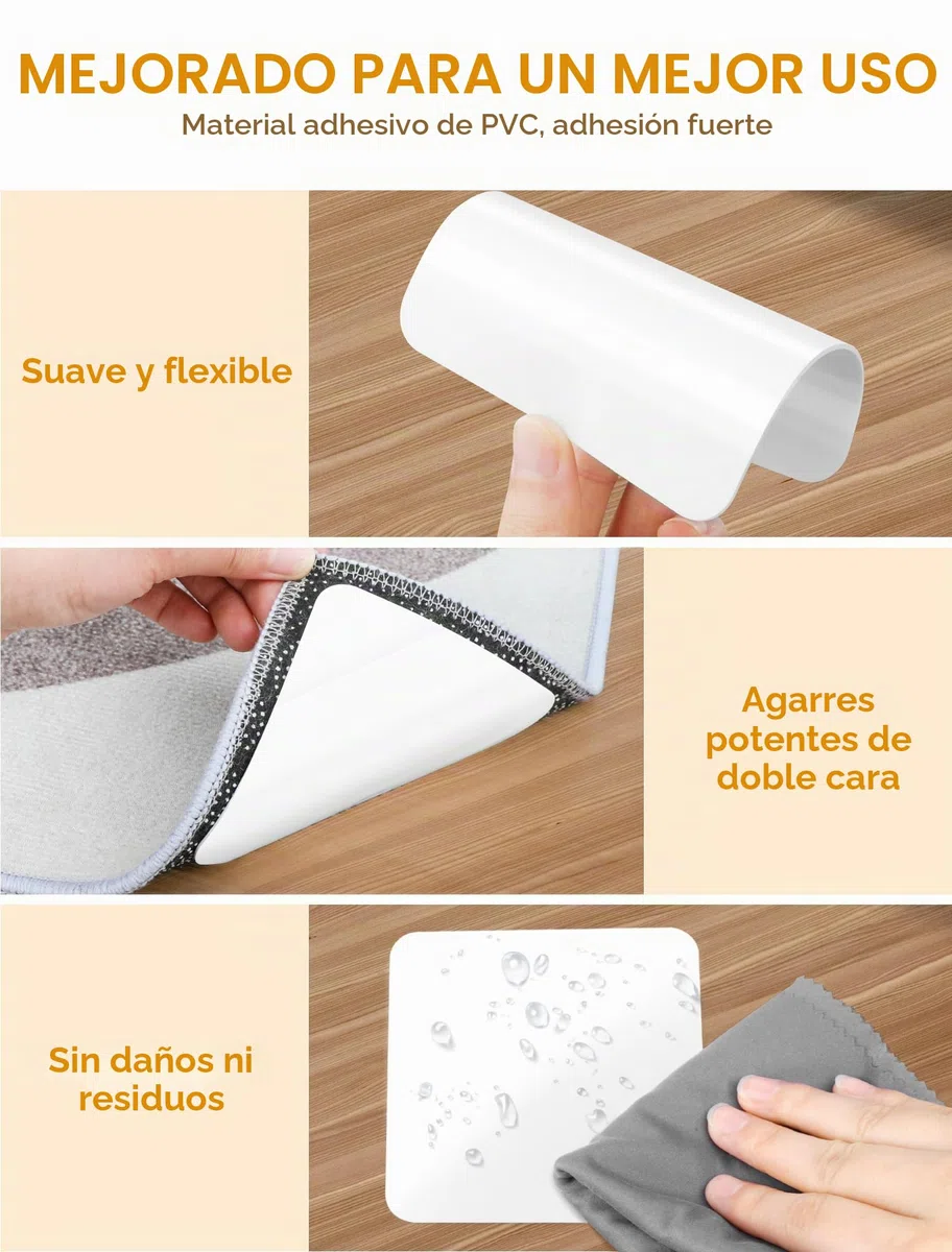 NEUTYPECHIC 16 Piezas Pinzas para Alfombras, 10 * 10 cm Antideslizante Alfombra Antideslizante Suelo, Lavable y Reutilizable, Alfombra PU Impermeable, Fuerte Adsorción, sin Deformación