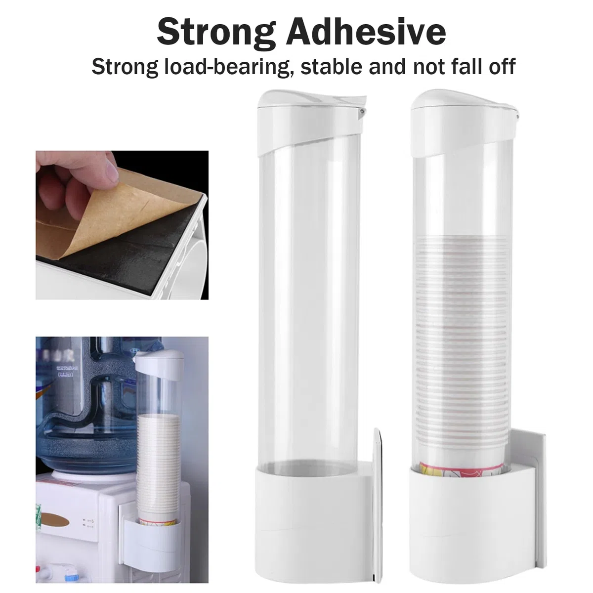 Dispensador de Taza de Papel, portavasos de plástico montado en la Pared Dispensador de Vasos de baño o Vasos de Papel Dispensador de Vasos de Hospital para Oficina en el hogar Montaje en Pared