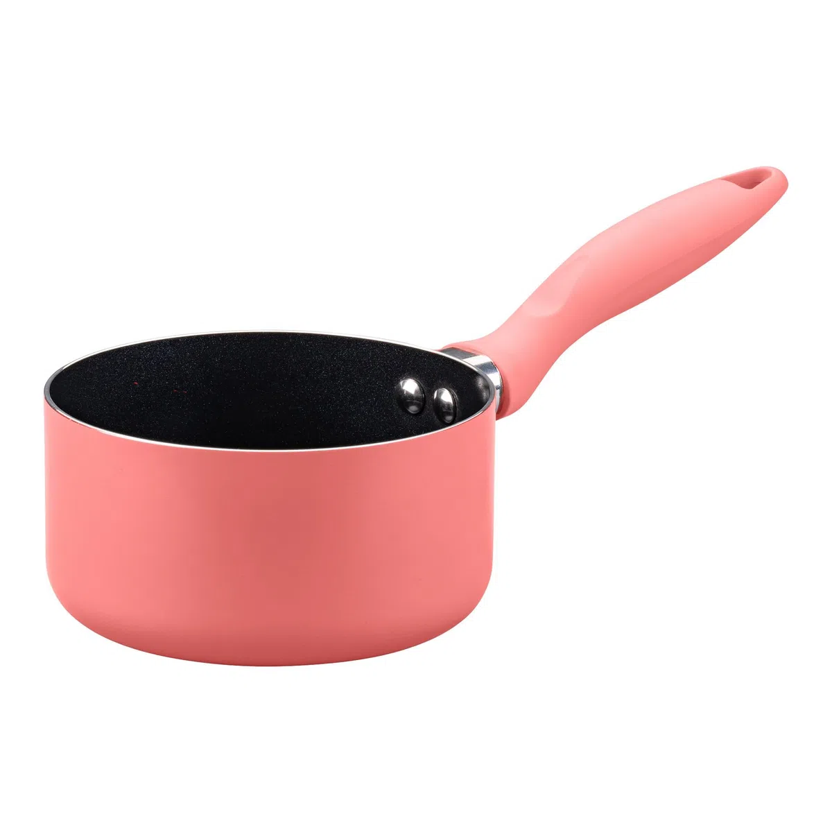 Fackelmann Mini cacerola de 14 cm de diámetro de aluminio prensado reciclado, revestimiento cerámico, rosa suave, apta para cocinas de gas, eléctricas y vitrocerámicas