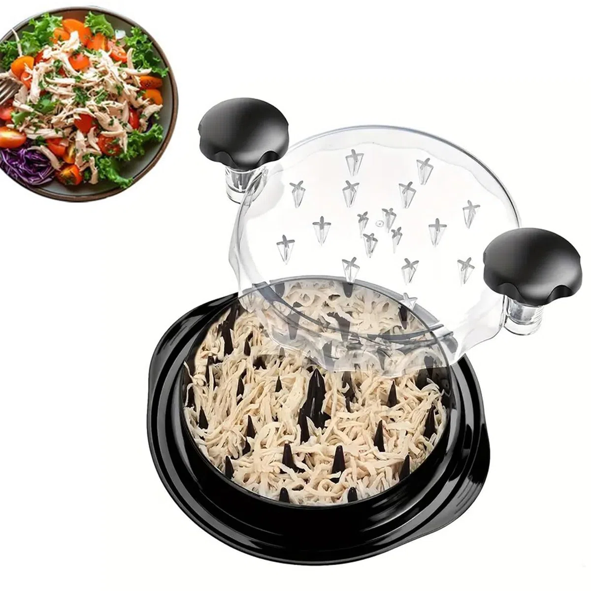 Desmenuzador de Pollo, Trituradora de Carne pollo, Trituradora de pollo y Carne, Herramienta para Triturar Carne con Asas y Base Antideslizante, para Verduras,Carne de Cerdo,Pollo