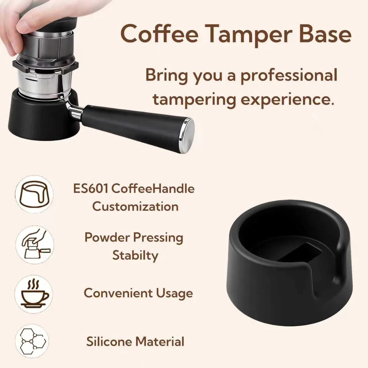 Accesorios para Ninja Luxe Cafe ES601 - Estación de apisonamiento con soporte portafiltro | Base estable para un perfecto apisonamiento y una mejor extracción del café, con distribuidor de agujas de e