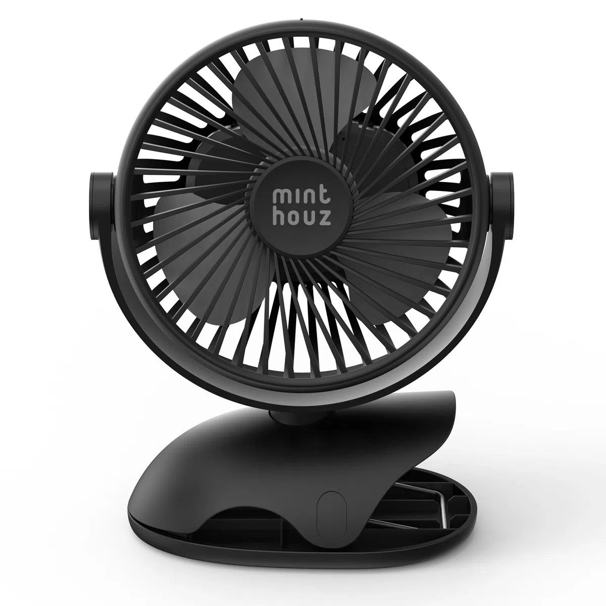 Minthouz Ventilador USB C con Pinza 7200mAh Recargable, 4 Velocidades, Rotación 360°, Silencioso, 25H Batería, Mini Portátil de Escritorio y Mesa para Oficina/Camping/Cochecito/Hogar