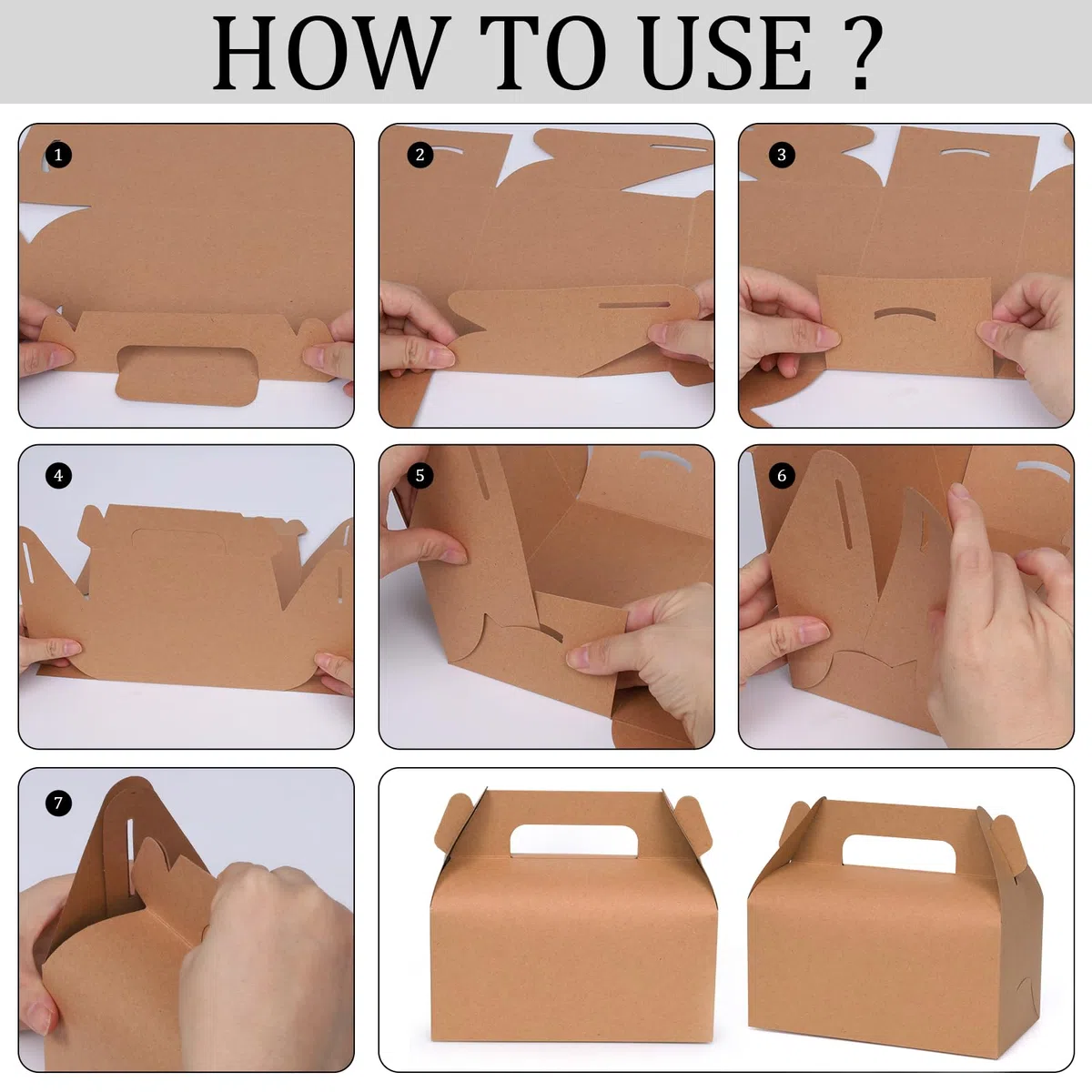 GXFCING 30 Cajas Kraft para Fiestas, Cajas para Dulces de 16,3 x 9,3 x 8 cm, Pequeñas Cajas de Regalo de Cartón Adecuadas para Cumpleaños Infantiles, Bodas, Baby Showers, Navidad, Fiestas