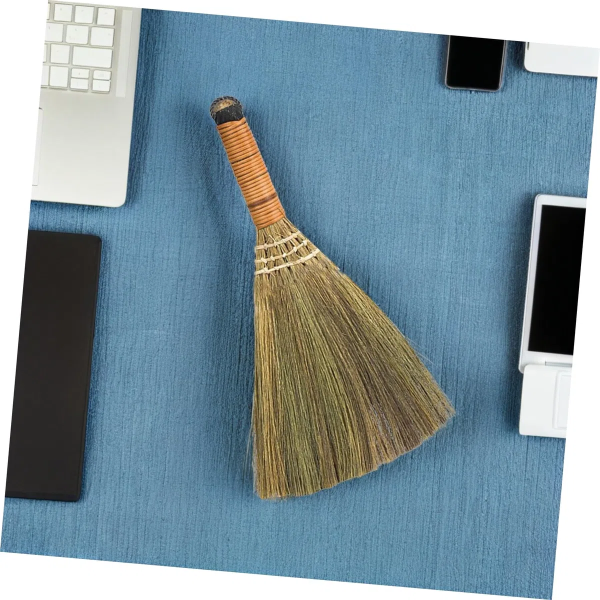 FUOYLOO 2 Escobas de Mano Hogar, Madera Natural, Diseño Liviano, Duraderas y Prácticas, Herramientas de Limpieza Pequeñas Ideales para Interiores