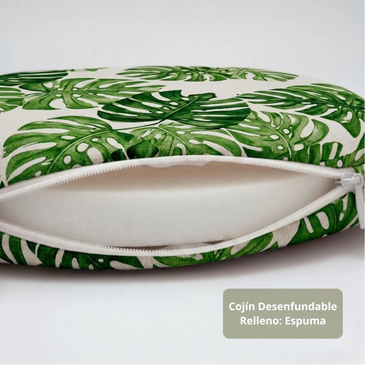 PIND Pack 2 Cojines Redondos para Silla 40x40x3,5 cm con Relleno de Espuma, con Cintas de Sujeción, Funda Efecto Lino Algodón y PES, Cojín Circular para Taburetes, Comedor y Terraza