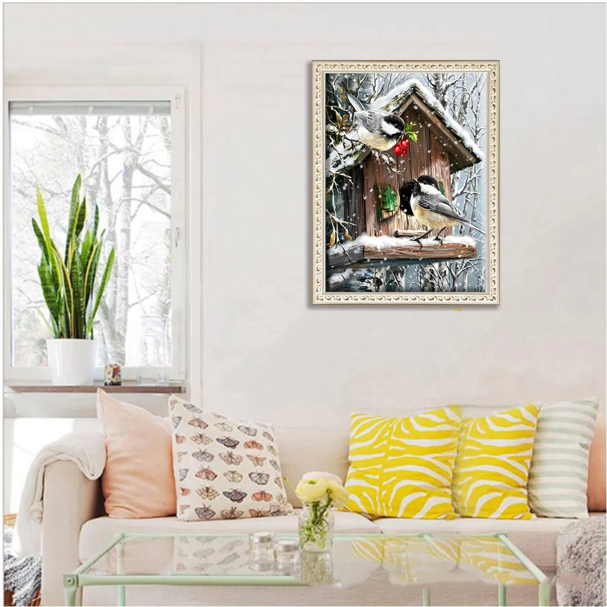 cukol cukol Kit Punto de Cruz con Hilos y Tela Impresa Completo 36x46 cm | Patrones de Pájaro Animales Cuadros 11, Esquemas de Bordado Principiantes, Manualidades DIY para Decoracion Hogar