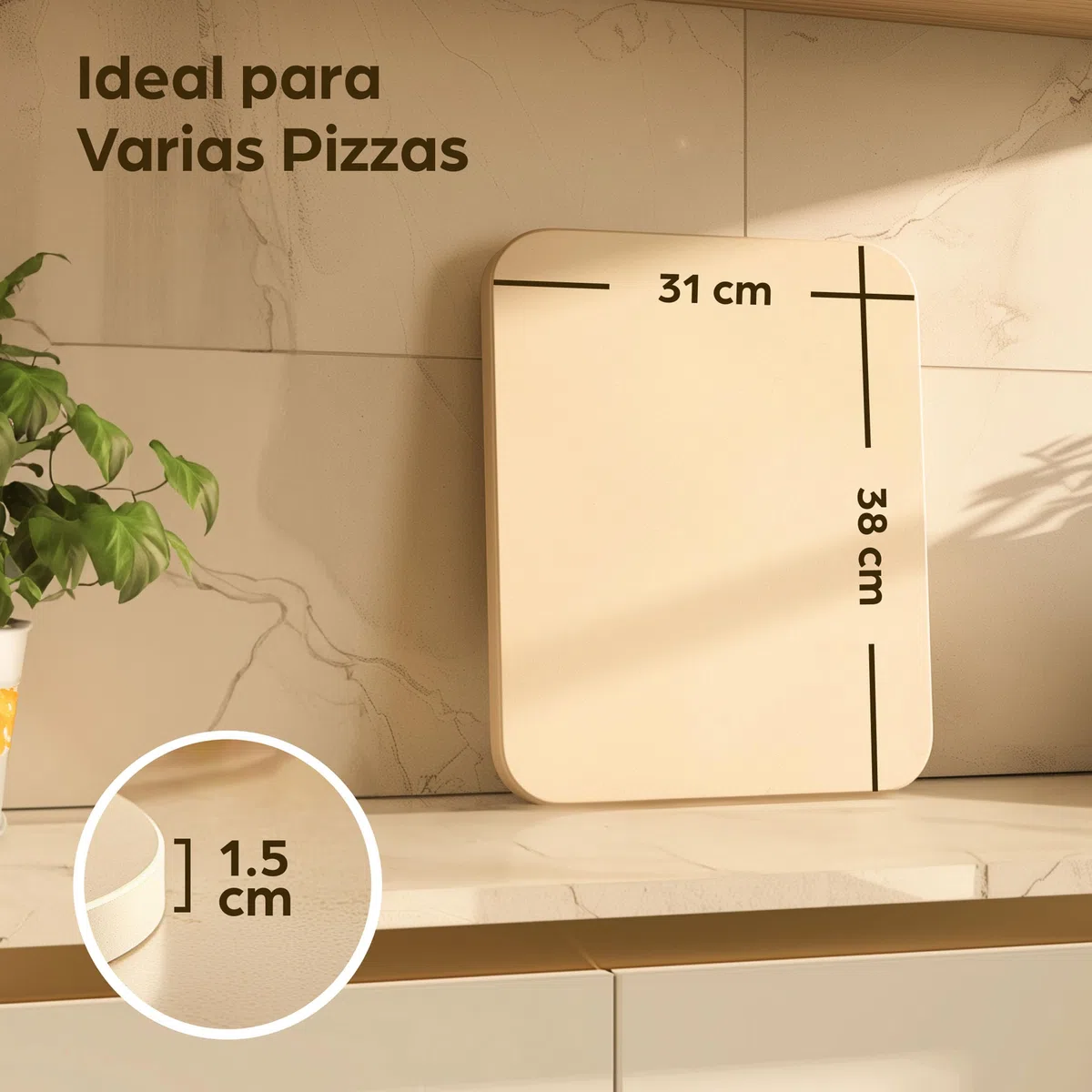 Praknu Piedra para Pizza Horno Rectangular 38x30cm - Piedra Refractaria para Parrilla y Barbacoa de Gas - Para una Masa Crujiente