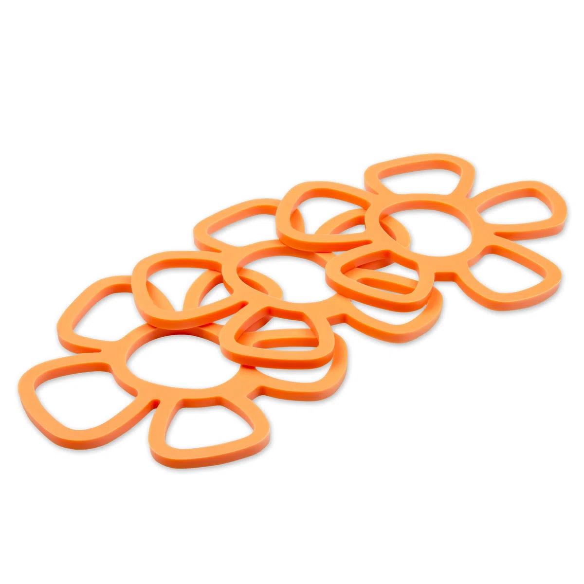 Oishii Heatmaster+ Conjunto de 3 salvamanteles, resistente al calor - diseño de flores, color naranja