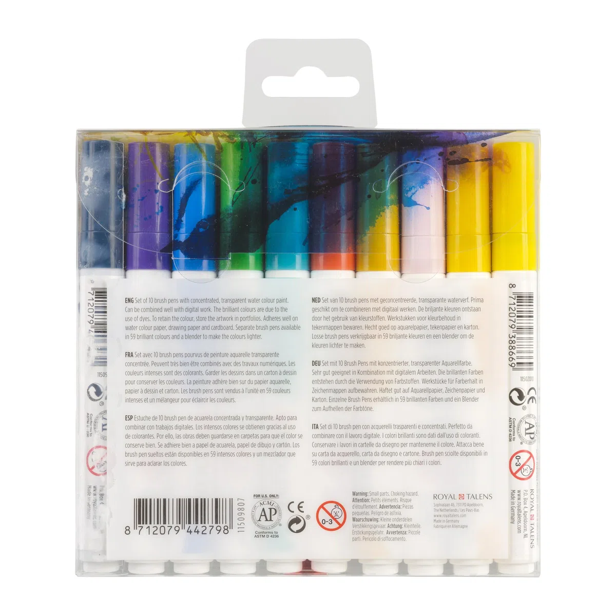 Ecoline Brush Pen Set de 10 Rotuladores de Acuarela Líquida - Tonos Illustrador | Rotuladores Mezclables para Rotulación a Mano, Dibujo y Manualidades