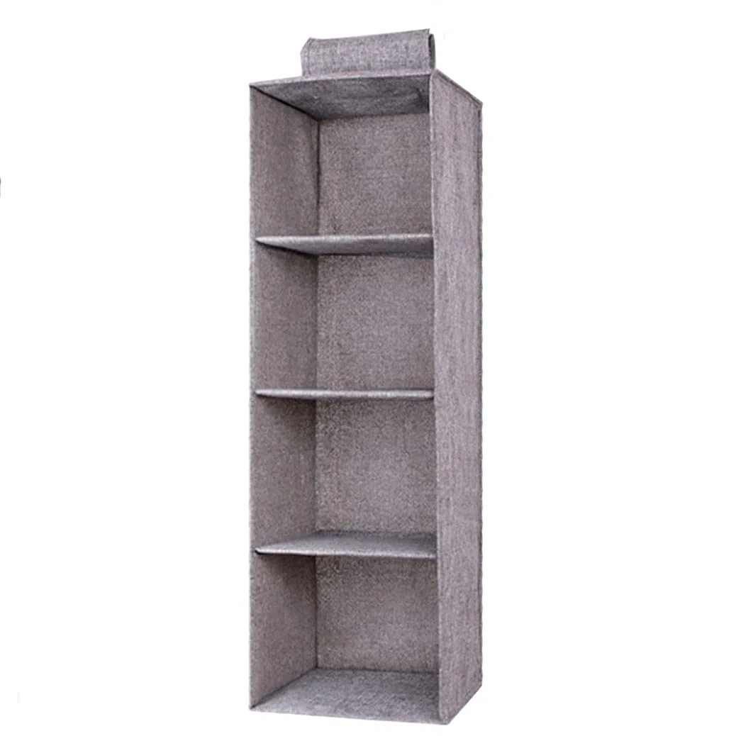 Digead Organizador Colgante para Armario de 4 Niveles, Estantería Colgante de Tela, Estante de Tela para Armario para Ropa, Toallas, Gris