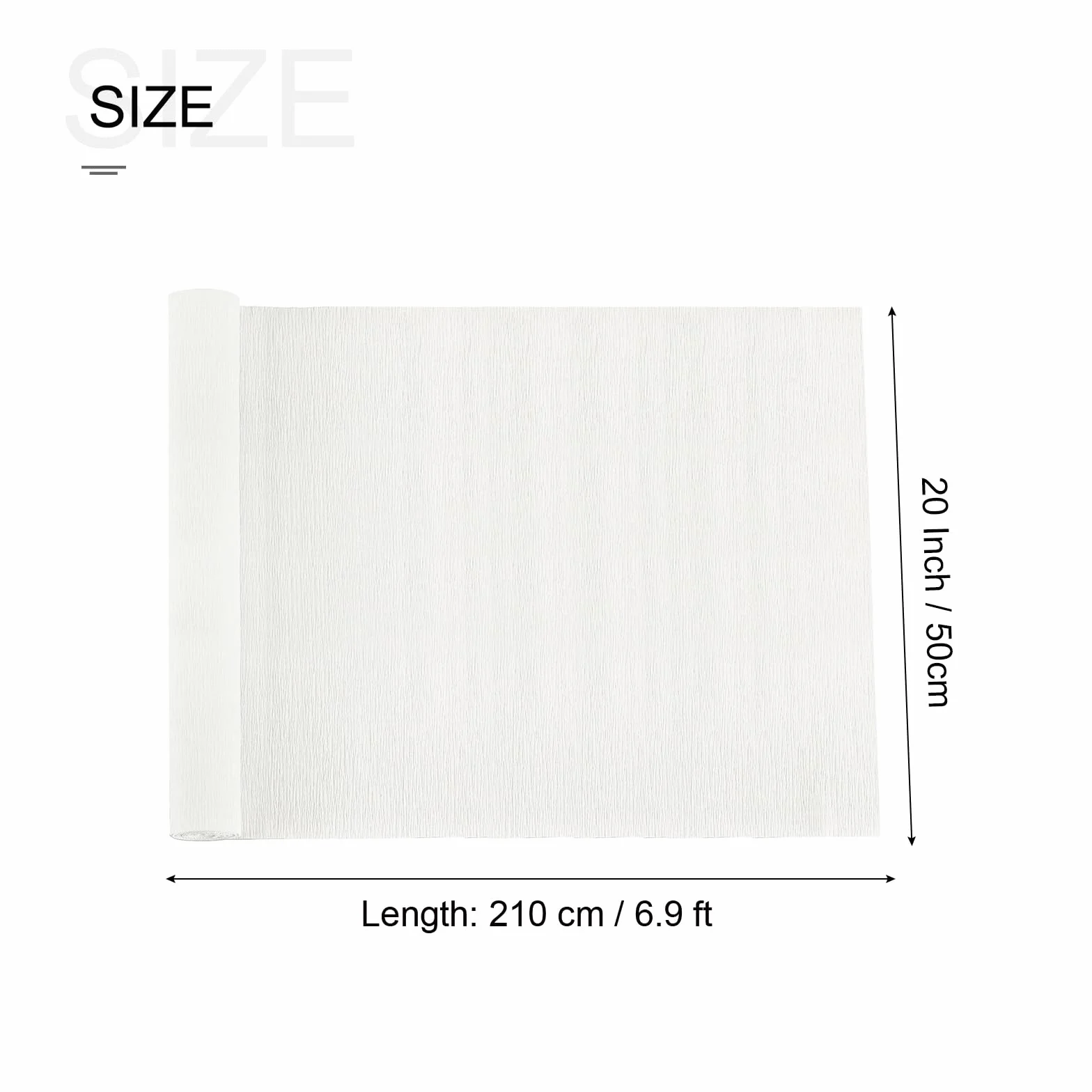 QUARKZMAN Papel Crepé, Blanco, 50x210cm(A*L), Papel Pinocho Serpentina de Papel Decoraciones para Navidad Boda Ceremonia Fiestas Regalo Envoltura Decoración Manualidades DIY