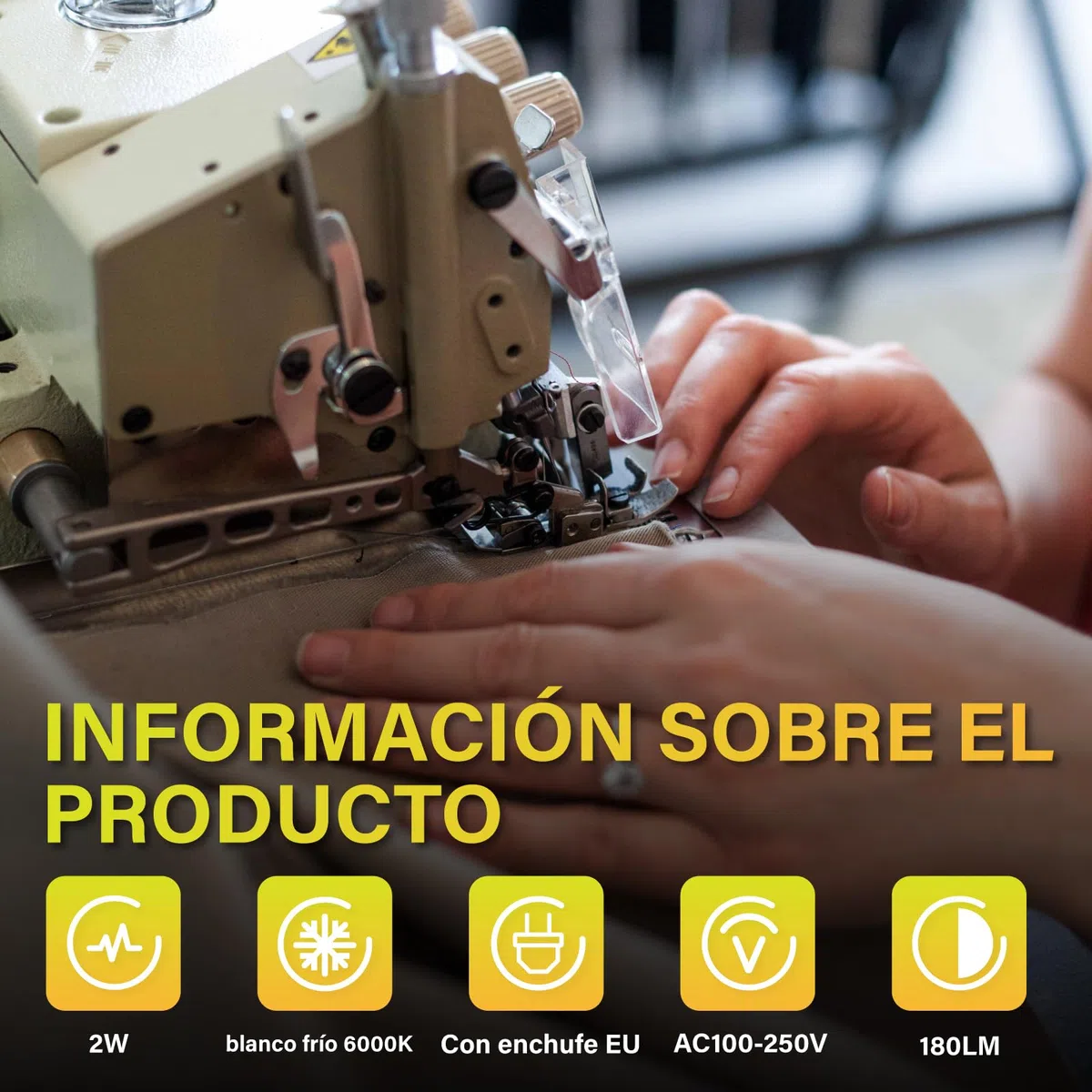 Bonlux 2-Unidades 30 LEDs 2W 180LM Lámpara Luz Fría para Máquina de Coser, con Cuello de Cisne Flexible, Base Magnética de Montaje, Luz para Trabajo Taller, Trabajos Artesanales o Manuales