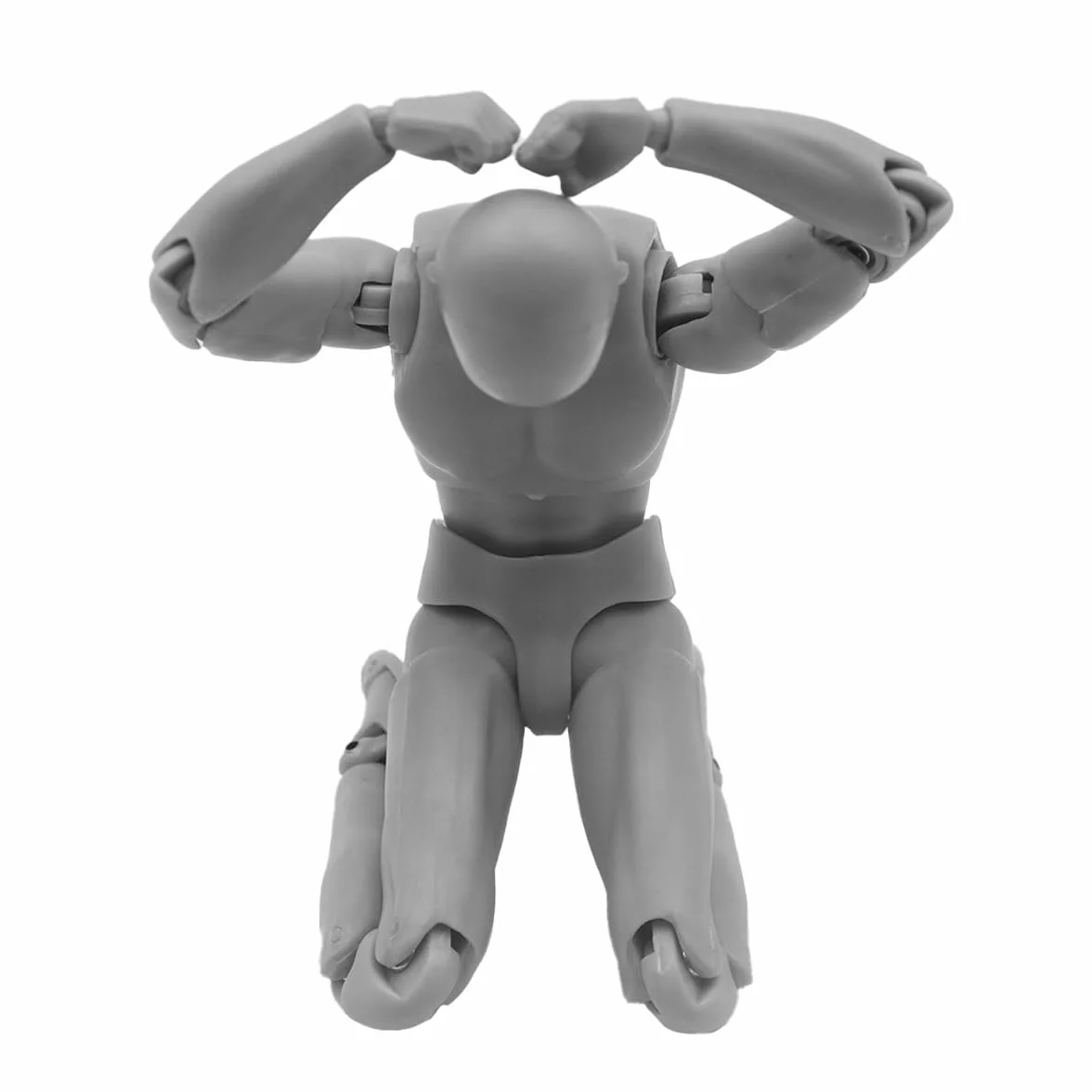 Riven Maniquíes flexibles, figuras de acción de PVC para artistas, modelo de dibujo con soporte de pedestal para dibujar, pintar, dibujar (gris macho)