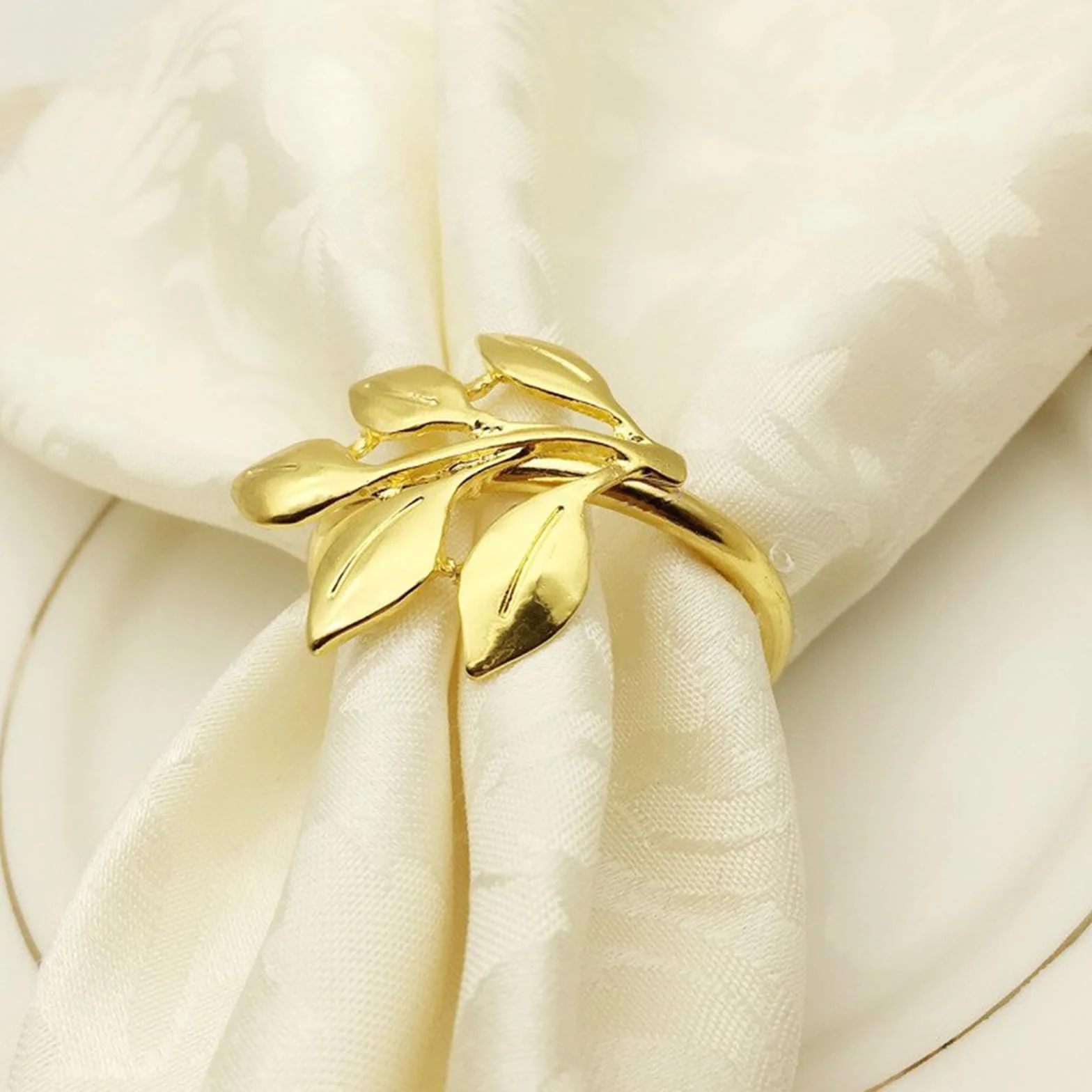 20 Piezas Anillos para Servilletas, Elegantes Servilleteros, para Decoración de Mesa de Cena, para Boda, Bautizo, Comunión, Graduación, Cumpleaños, Navidad, Banquete (Dorado, Talla estándar)
