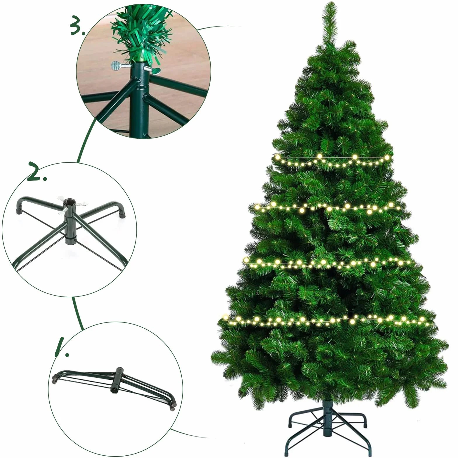 Hainue Soporte para árbol de Navidad, Estable 35 cm, Soporte de Metal con Patas de Goma, Tornillos Grandes, para decoración de Navidad, decoración para decoración de Navidad