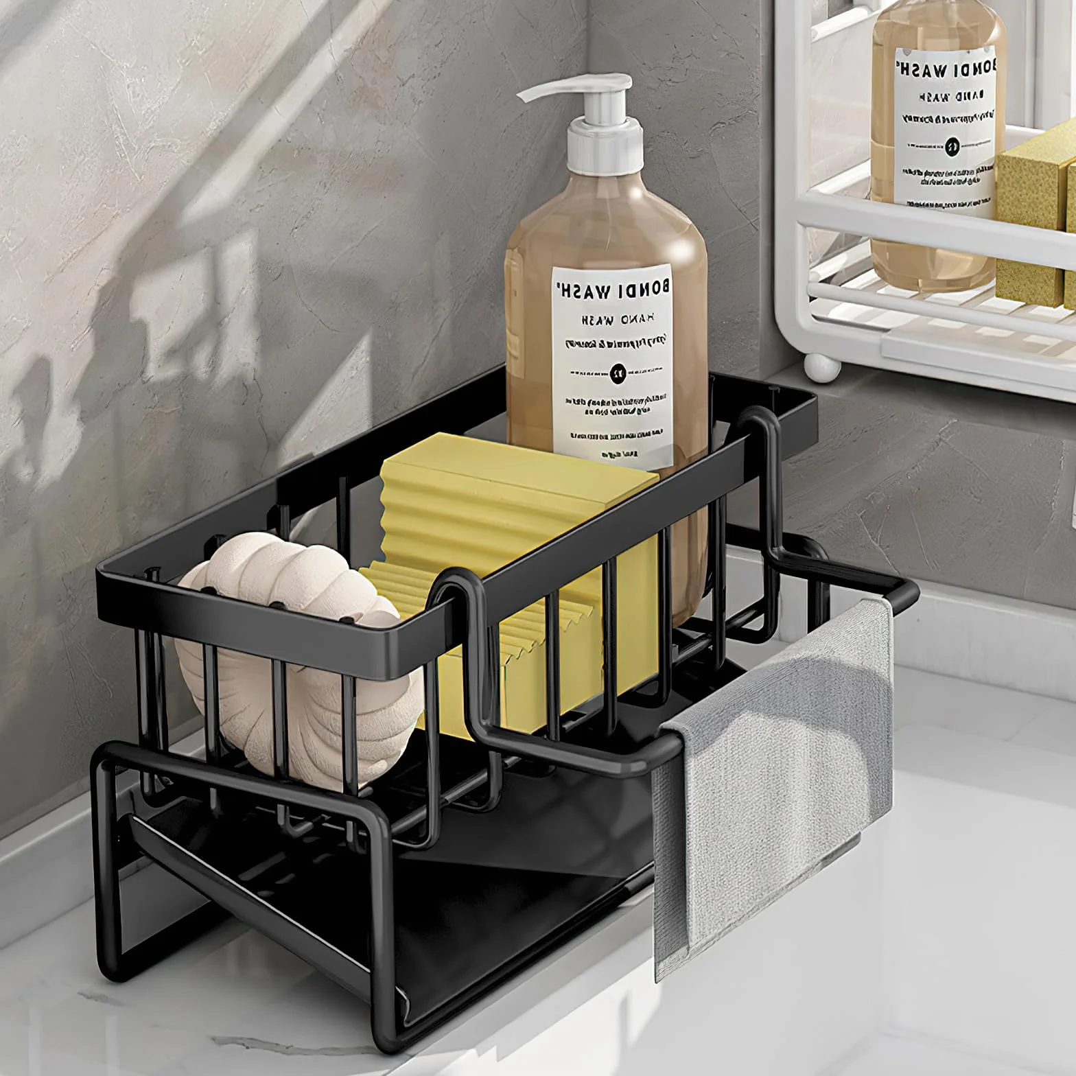 HENGBIRD Acero Inoxidable Porta estropajos Fregadero Desagüe Automático para Guarda estropajos Fregadero Soporte Estropajo fregaderos, Accesorios de Cocina.
