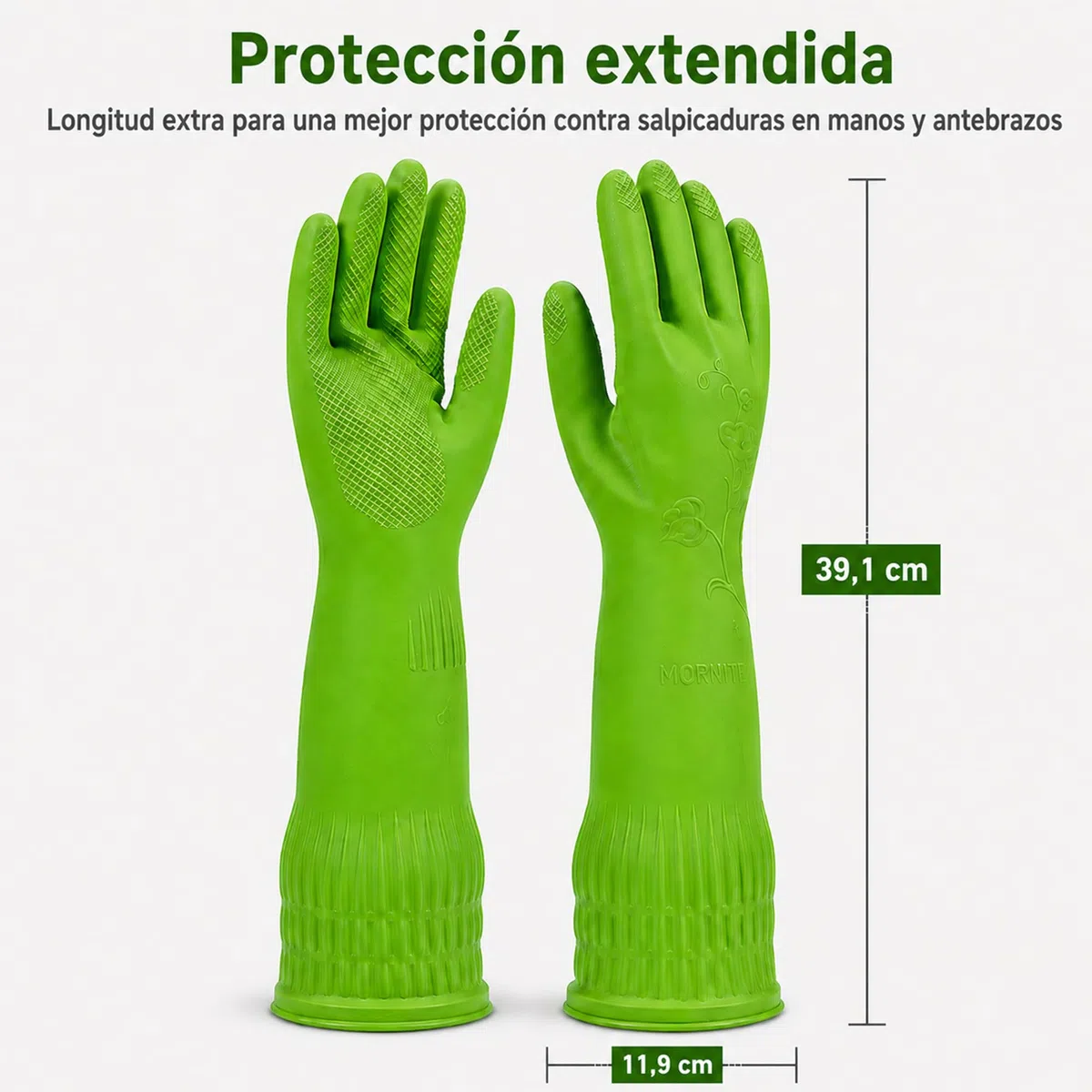 3 pares de guantes de goma para lavar platos de cocina, guantes antideslizantes para lavar platos, reutilizables e impermeables para el hogar