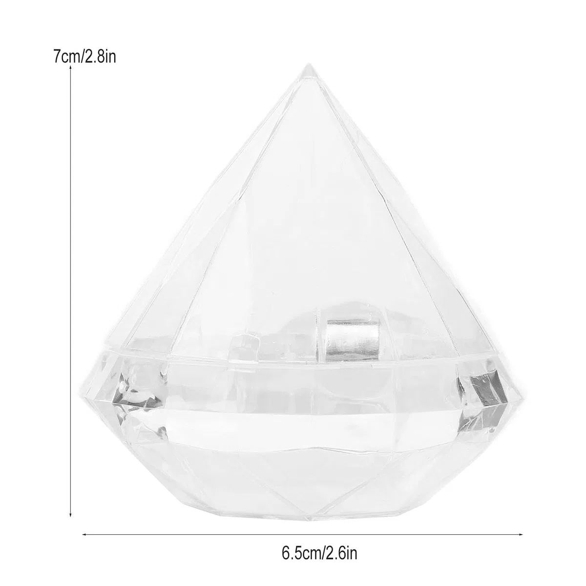 Tarro de caramelo en forma de diamante, Caja de plástico transparente para caramelos Mini Dispensador de caramelos Reutilizable Cajas de regalo transparente para el hogar Fiesta de boda