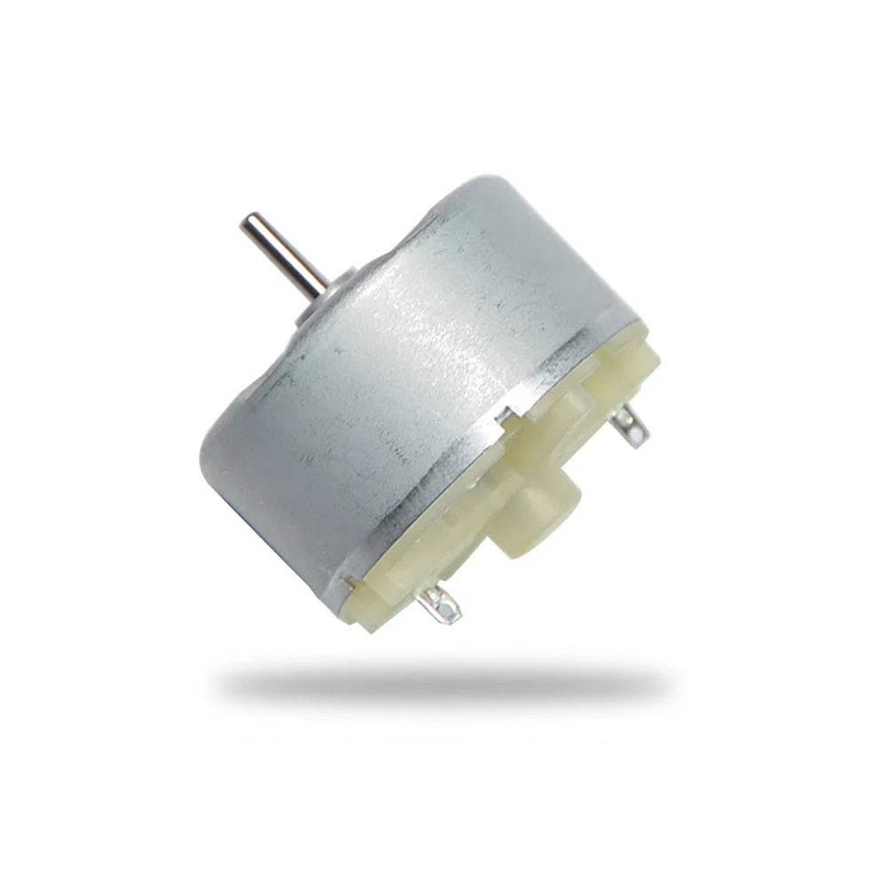Motores eléctricos RF-500, CC 1,5-24 V, 1500-10000 rpm, velocidad de ralentí CC, motor de 32 mm de diámetro, color plateado.