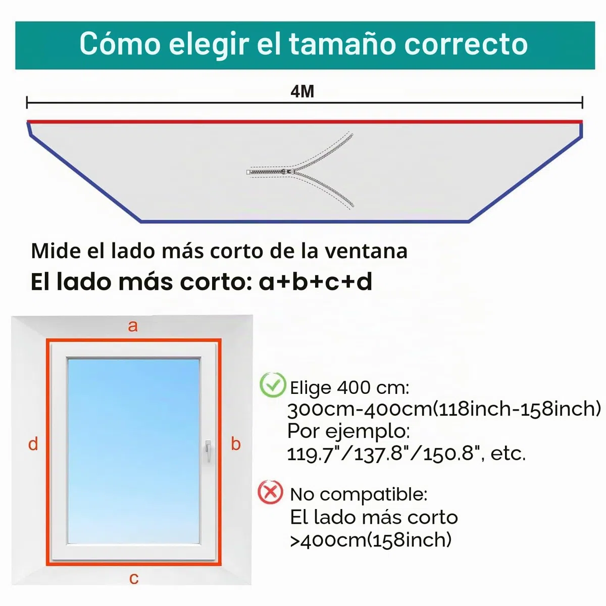 Kit ventana aire acondicionado portatil, Junta de ventana para aire acondicionado móvil, Junta de ventana para acondicionadores de aire móviles con cremallera y cierre adhesivo (400 cm)
