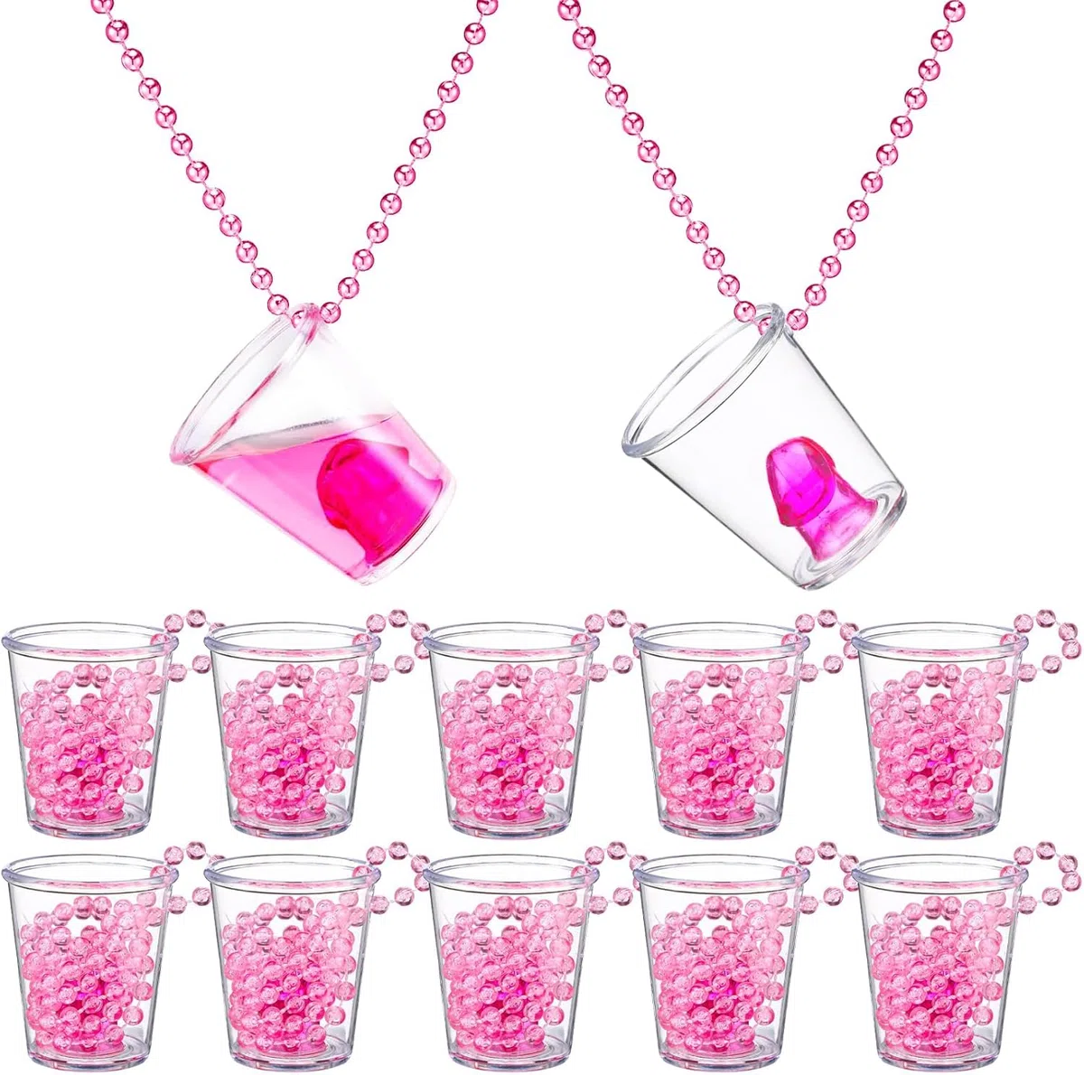 12 Vasos de Chupito para Colgar, Vasos de Chupito con Cadena, vasos de chupito Jga, Vasos Despedida de Soltera(3 cl/30 ml) – Para Despedidas de Soltero, Fiestas Temáticas