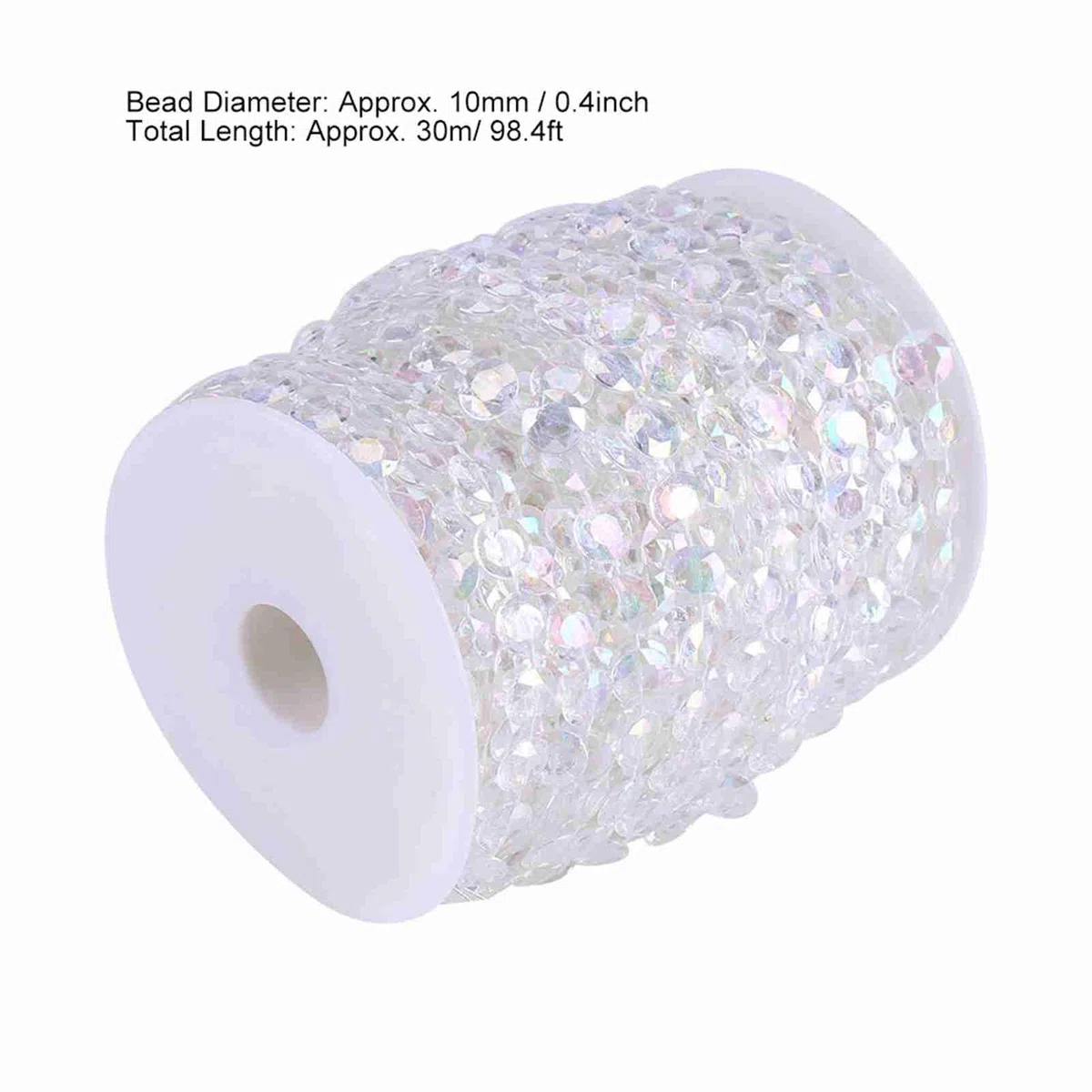 Tyenaza Guirnalda de Cuentas de Cristal en Rollo, Cortina de Cuentas de Acrílico, Hebras Decorativas para Bodas, Fiestas, Celebraciones y Decoración de Árboles, 30 m (2#)