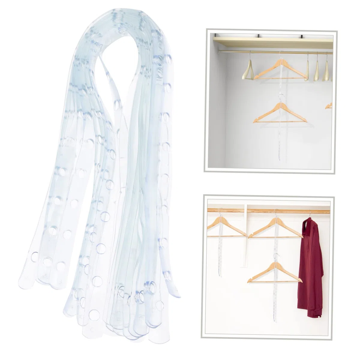 Hohopeti Tiras de Conexión Transparentes de Plástico Antideslizante para Perchas de Ropa 20 Piezas para Tiendas de Ropa y Organización de Armarios