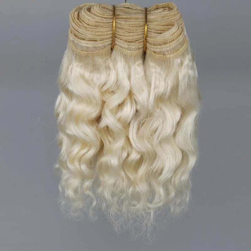 Tramas de Cabello 5M Rizado Negro Marrón Naranja Rosa Pelo de Lana Tramas de Cabello de Cabra para Todas Las muñecas Pelucas de Cabello DIY