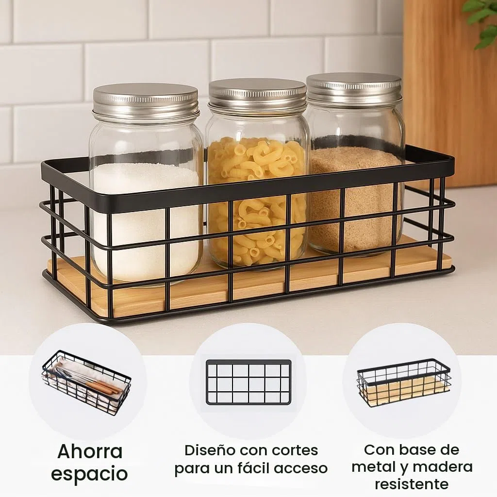 Cesta de alambre, cesta de metal, cesta de almacenamiento de metal para baño, cestas decorativas negras, cesta de pared para el hogar, Adecuado para cocina y baño,25x10x7.5cm,2 artículos
