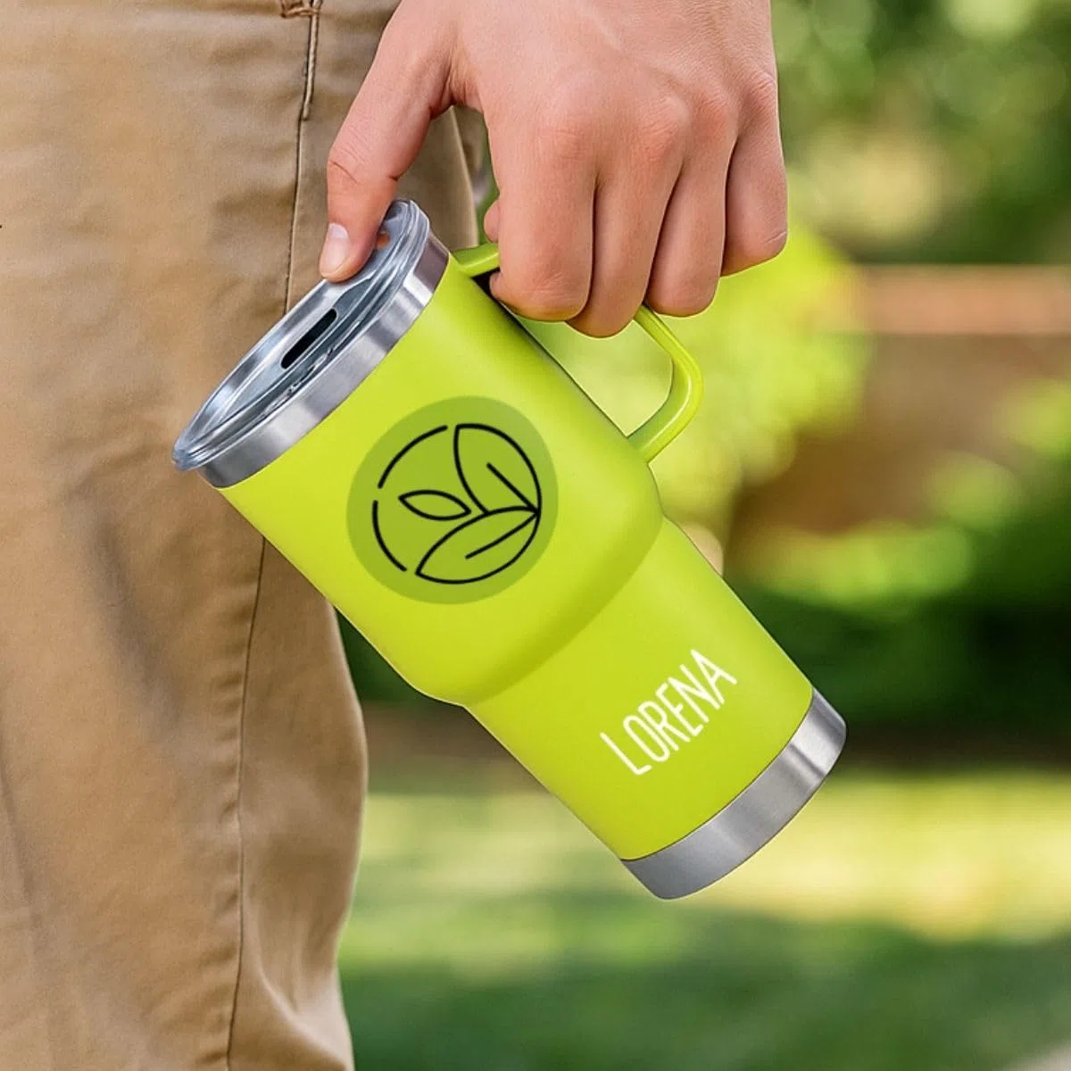 DEREGALOOS Taza Térmica Personalizable con Foto y Nombre. Termo Personalizado. Acero Inoxidable Reciclado. Doble Pared 600ml. Regalo para Pareja, Amigos. Ideal para Oficina, Gimnasio (Blanco)