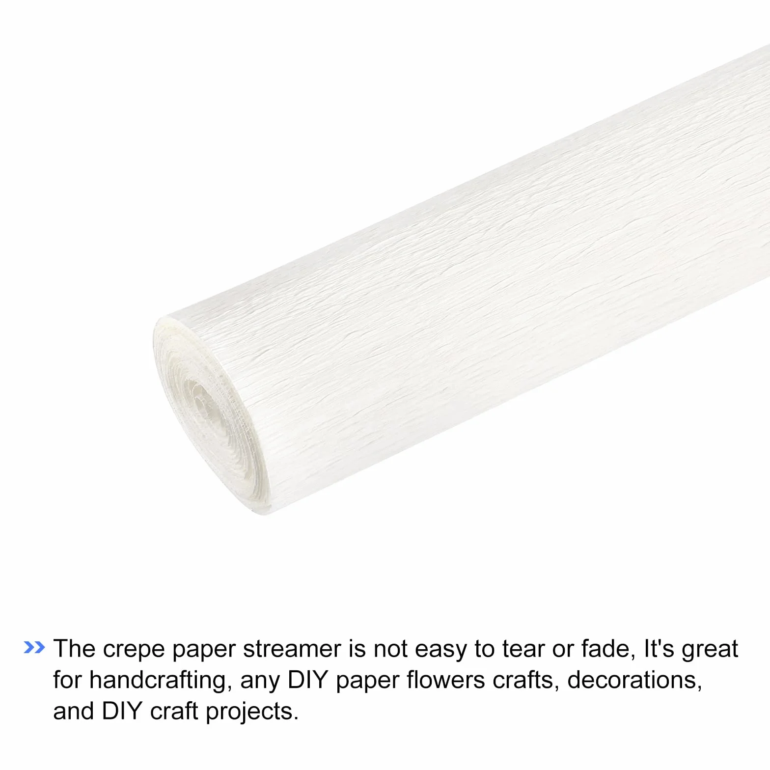 QUARKZMAN Papel Crepé, Blanco, 50x210cm(A*L), Papel Pinocho Serpentina de Papel Decoraciones para Navidad Boda Ceremonia Fiestas Regalo Envoltura Decoración Manualidades DIY