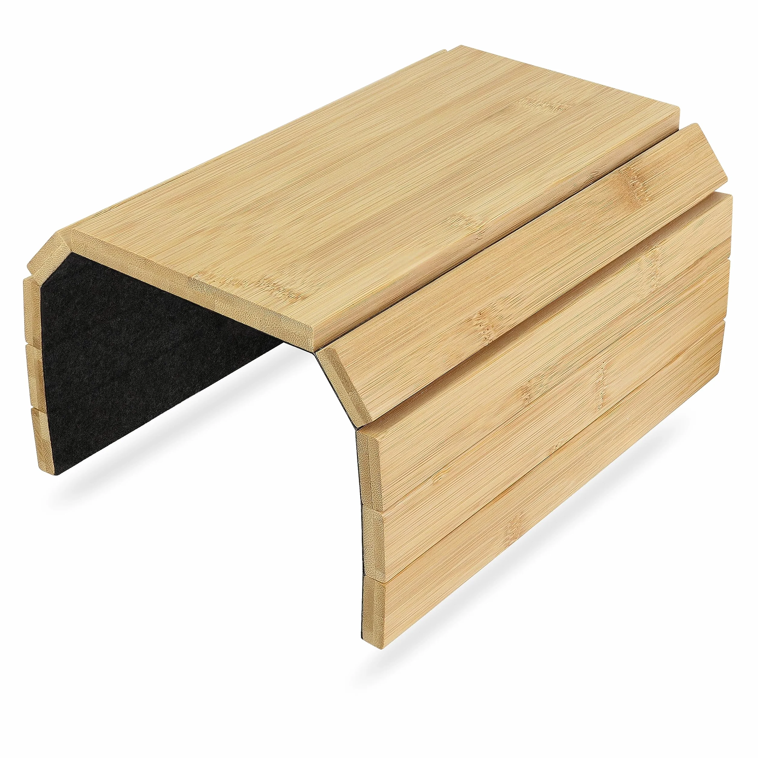 Bandeja de sofá plegable de bambú, organizador de reposabrazos de madera para bebidas, tazones, bocadillos, revistas, control remoto, protector de sofá, soporte para tableta portátil, 36 x 25 x 1 cm