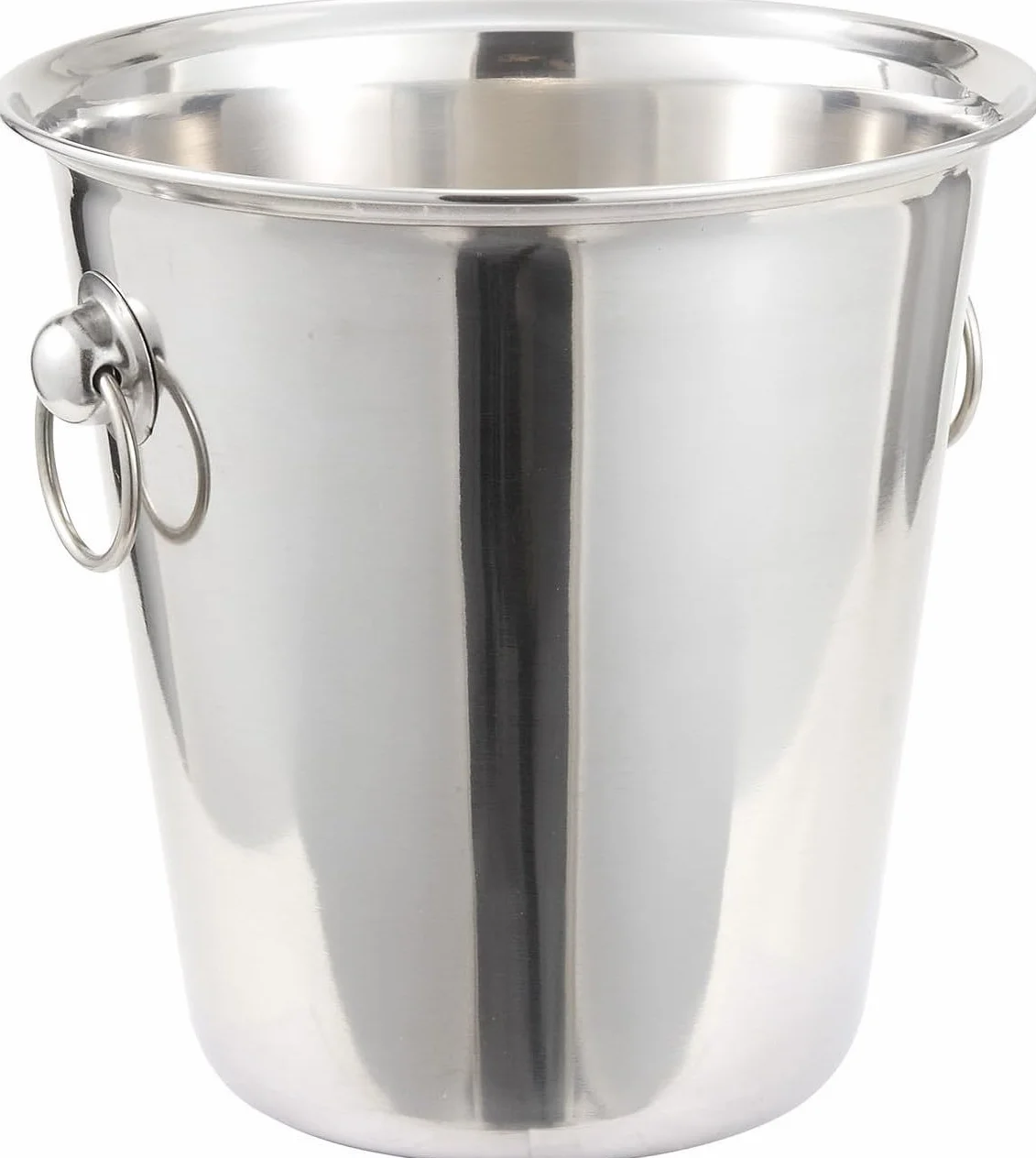 Champanera con Asas - Cubitera - Cubo de Champán con Asas - Cubo de Hielo de Acero Inoxidable - Cubo Enfriador de Bebidas - Acero Inoxidable - 22 x 21 cm