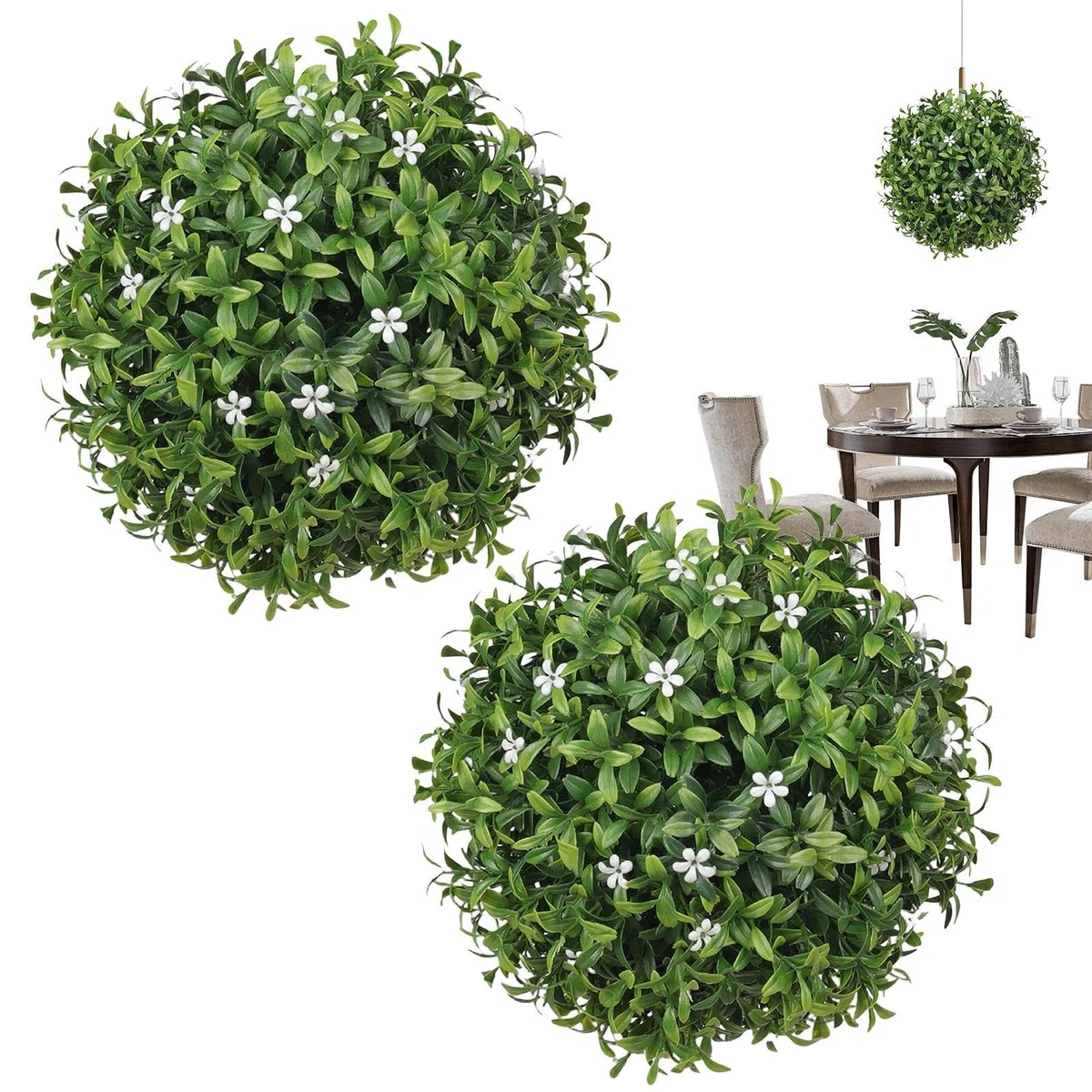 Bolas topiarias de de Flores, Bola topiaria de Hierba, decoración Resistente para el hogar, para Interiores y Exteriores, jardín, Boda, Fiesta