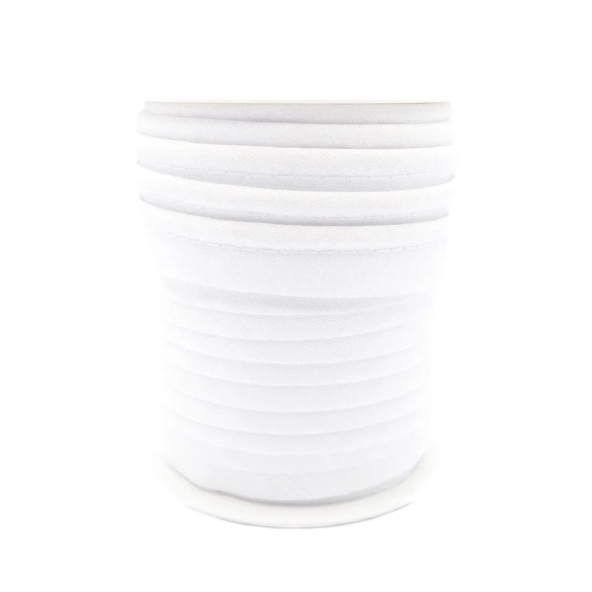 TEXTEX = Vivo al Bies para Proyectos de Costura, Decoración y Manualidades. Composición 50% Algodón y 50% Poliéster. Ancho Total 15mm, Cordón 5mm y Solapa 10mm. Carrete 10 Metros - (Blanco)