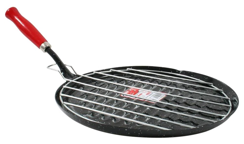 Wurko 300126 - Asador con Parrilla, 26 cm, Color Rojo