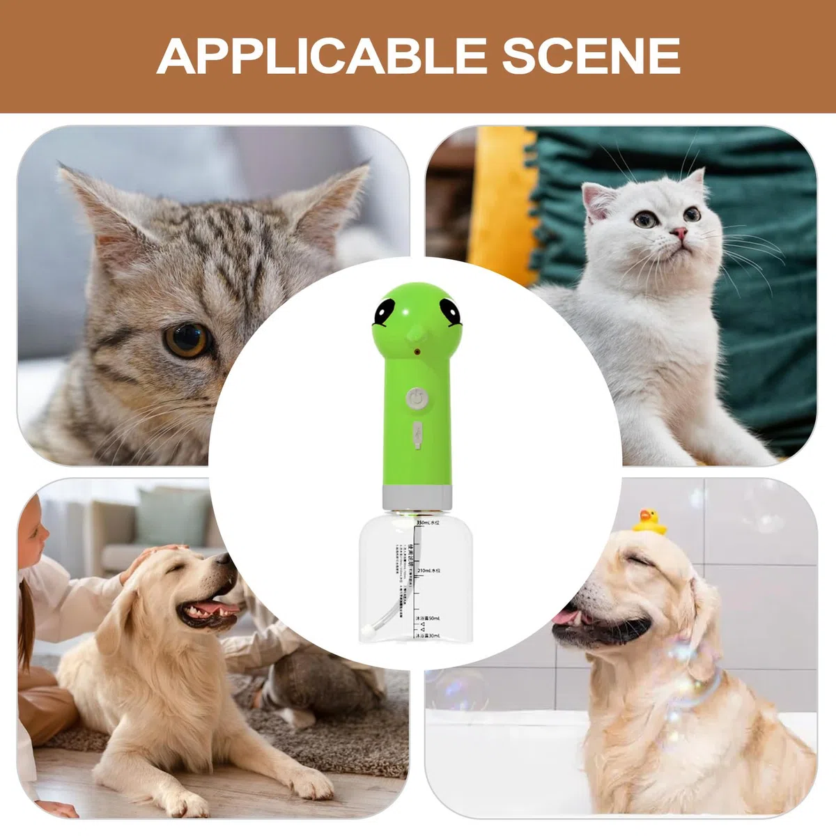 Espumador De Jabón Para Baño De Perros - Botella Mezcladora De Productos Para Limpieza De Mascotas - Aparato Eléctrico De Espuma Para Ducha De Gatos Y Cachorros En Bañera Ducha Lavabo