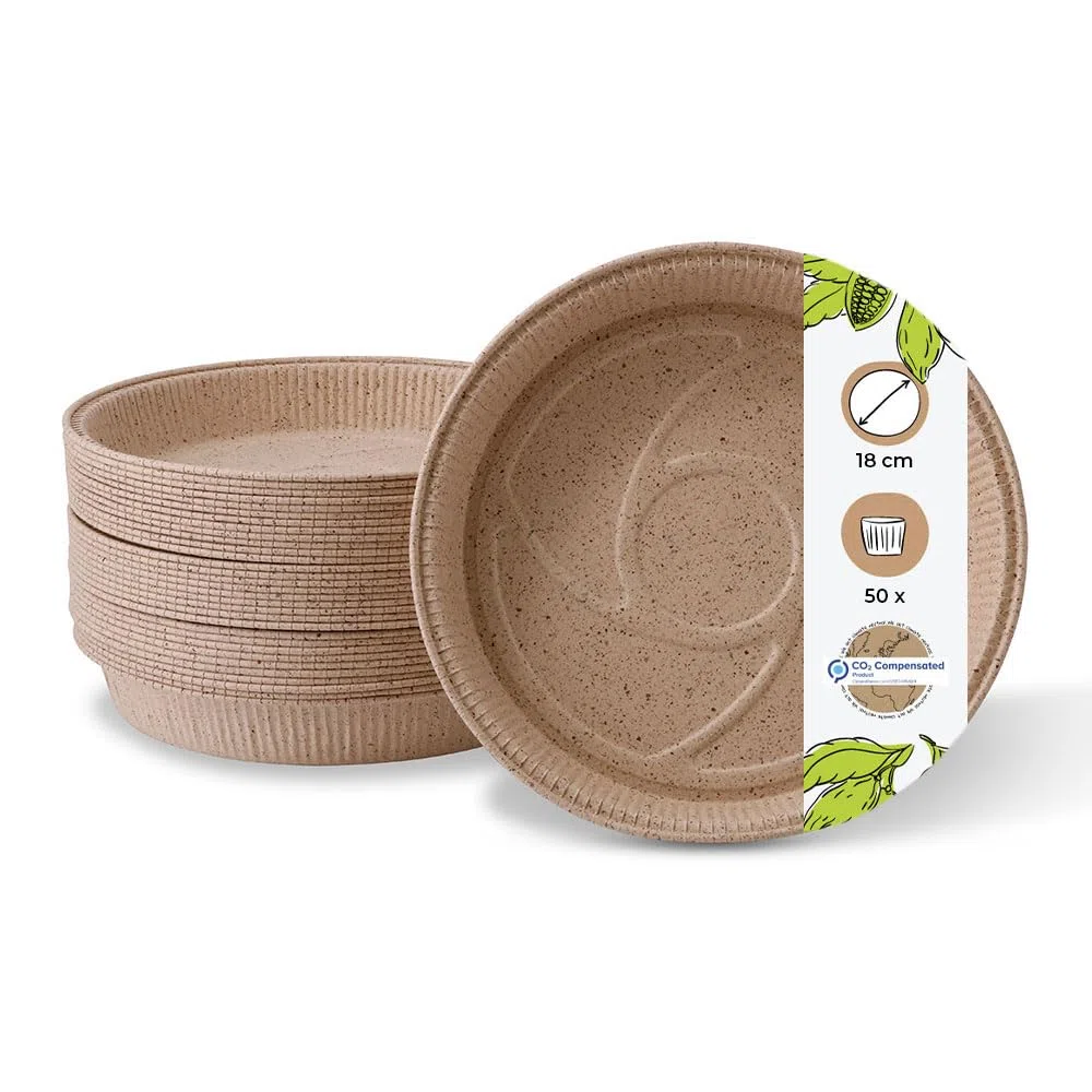 GREENBOX Moldes de papel de cacao, redondos, 18 cm de diámetro, 2,5 cm de altura, forma de tarta de queso, cuencos aptos para horno, moldes para pasteles, 50 unidades