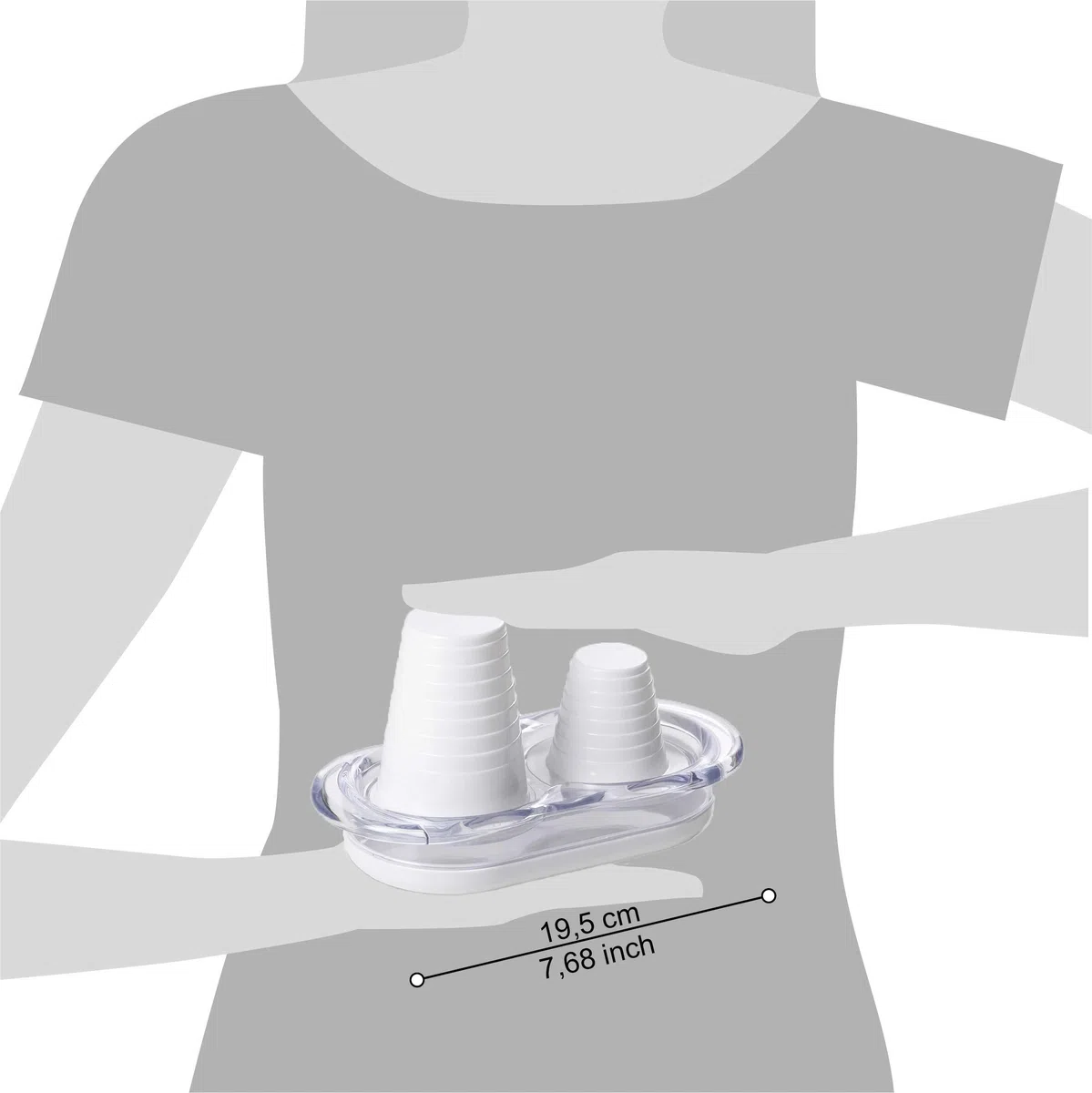 Omada Design Portavasos de agua y café, para todos los vasos desechables de plástico o papel, en plástico irrompible, apto para lavavajillas, línea Happy Drink, ideal para uso en exteriores