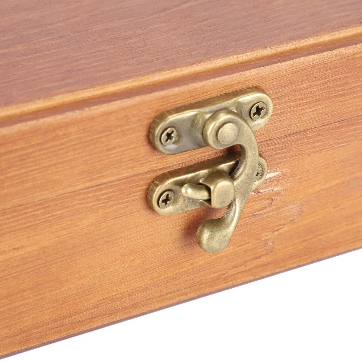 Estuche de madera para lápices, estuche para lápices antiguo con cierre de bloqueo, cajas de madera para herramientas de arte y almacenamiento de pinceles