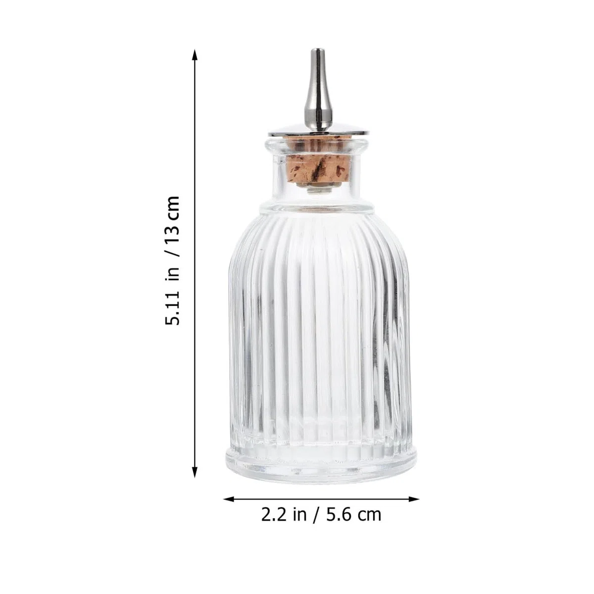DECHOUS Botella de Vidrio con Tapón para Amargos con Sello Hermético, Botella Decorativa Retro con Relieve, para Bares y Restaurantes