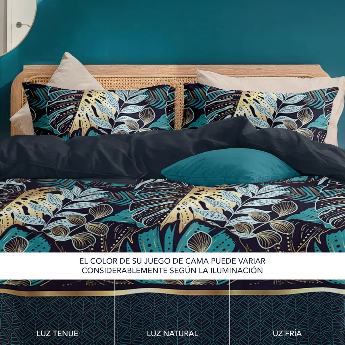 Dreamzie Funda Nordica Cama 90 – Funda Nordica 135x200cm, Funda de Almohada 80x80cm – Microfibra 100% – Certificado Oeko Tex – Estampado Jungla