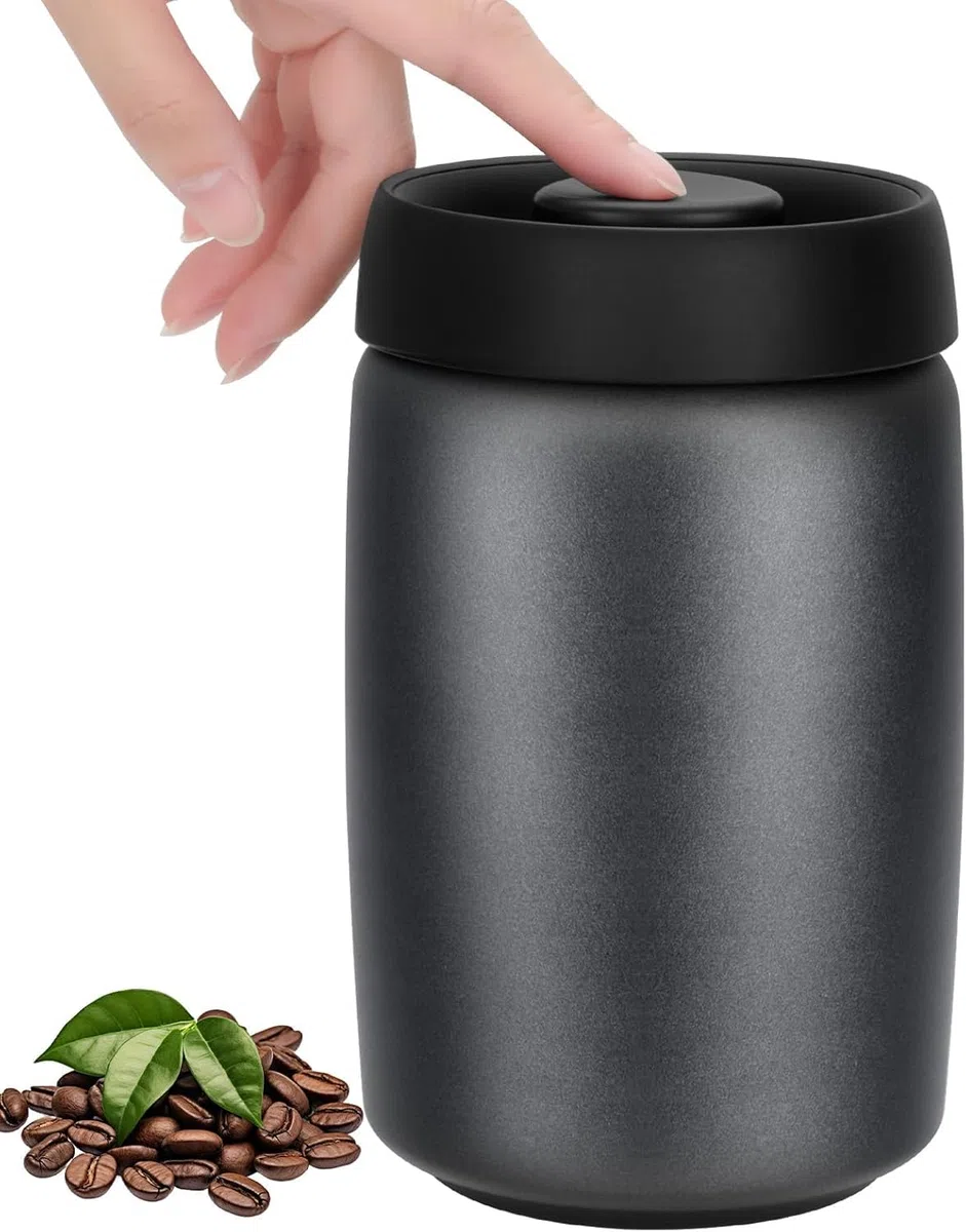 VINATO Bote de Café Hermético de Acero Inoxidable 1.2L – Recipiente al Vacío para Café, Té o Alimentos,Bote Cafe