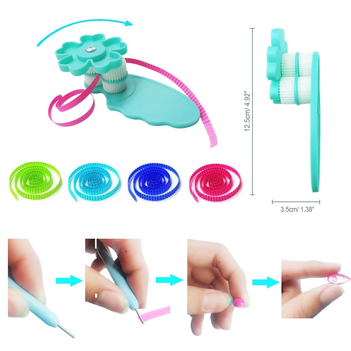 Woohome Set de Papel de Filigrana con 10 Herramientas de Quilling y 34 Colores de 700 Tiras de Papel Quilling