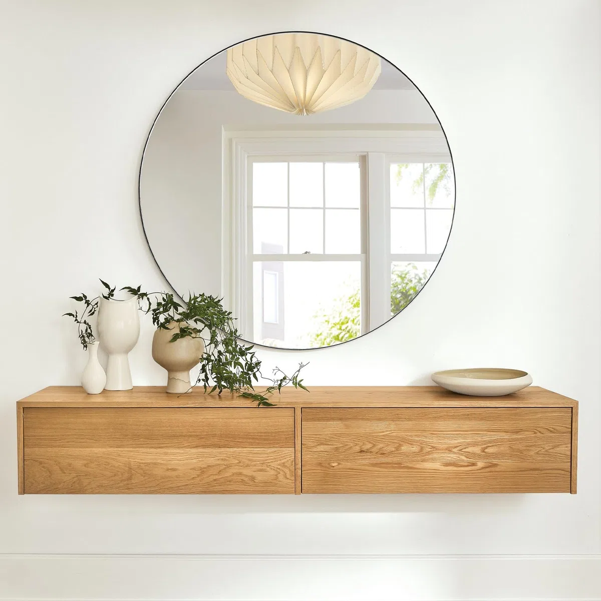 Espejo Redondo 30 cm Autoadhesivo sin Marco – Espejo de Cristal para Lavabo, Baño Pequeño, Pared o Recibidor