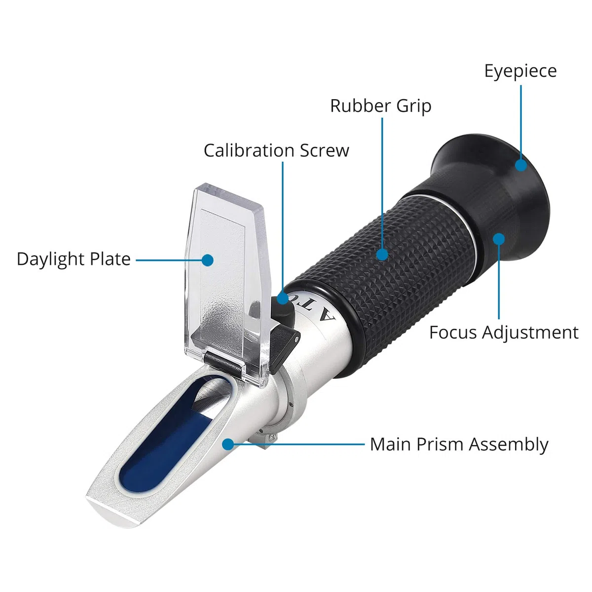 Proster Refractómetro digital Brix de mano para pruebas de azúcar 0-32%, con compensación automática de temperatura, ideal para mermeladas, frutas y bebidas, incluye 3 pipetas y estuche de