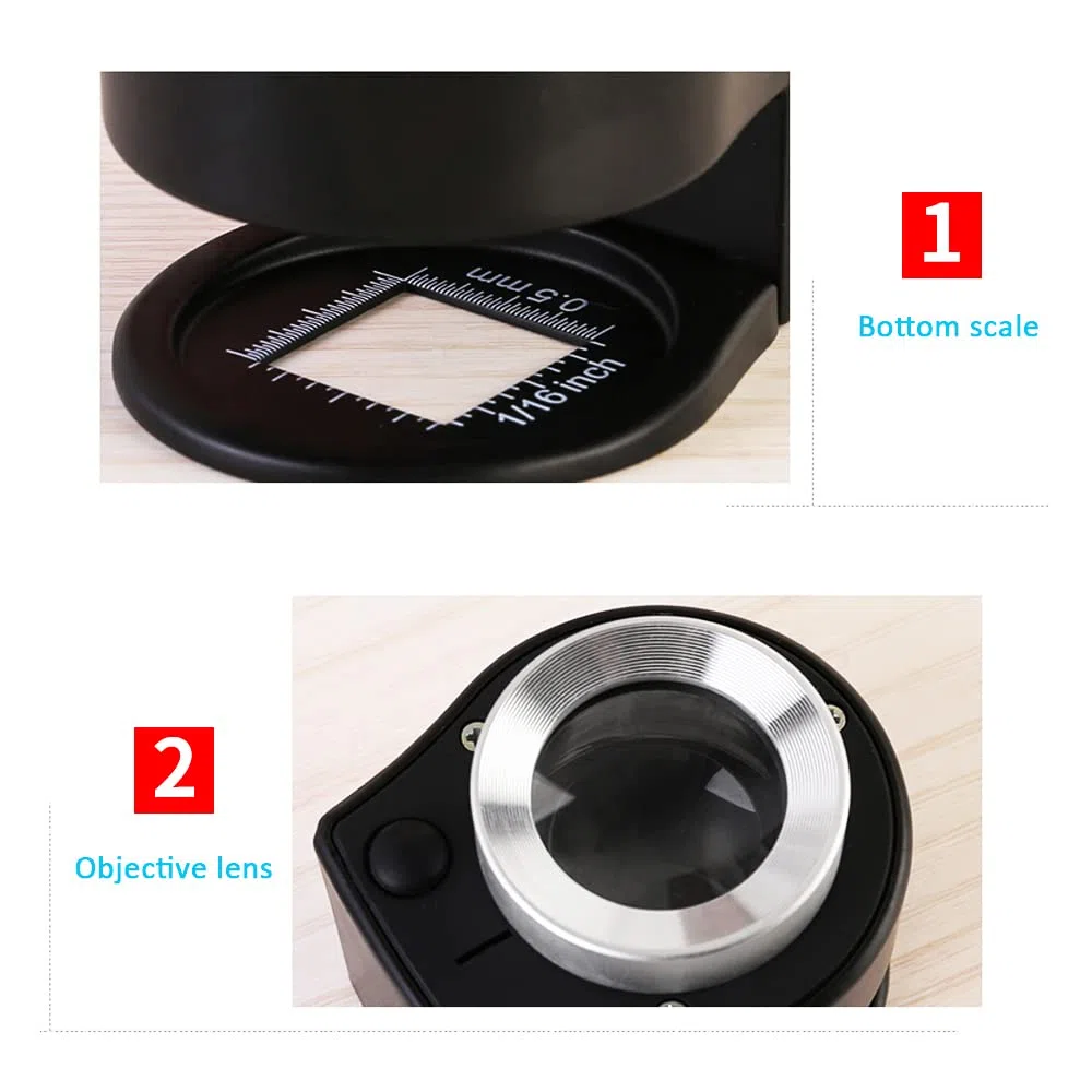 30X Lupa de monedas USB recargable 6 luces portátil Metal Ojo lupa de costura Lupa para textil herramienta de joyería óptica